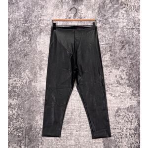 Commando Leggings Large Womens Black Faux Vegan Leather Crop